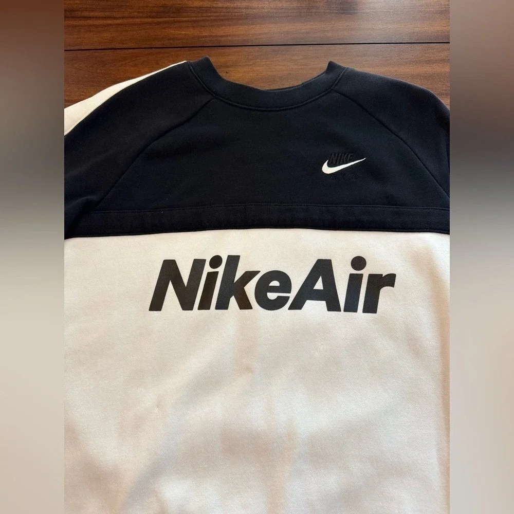 Nike Air Splicing Color-Block Large Logo Women's Fleece Round Neck Sweatshirt XL